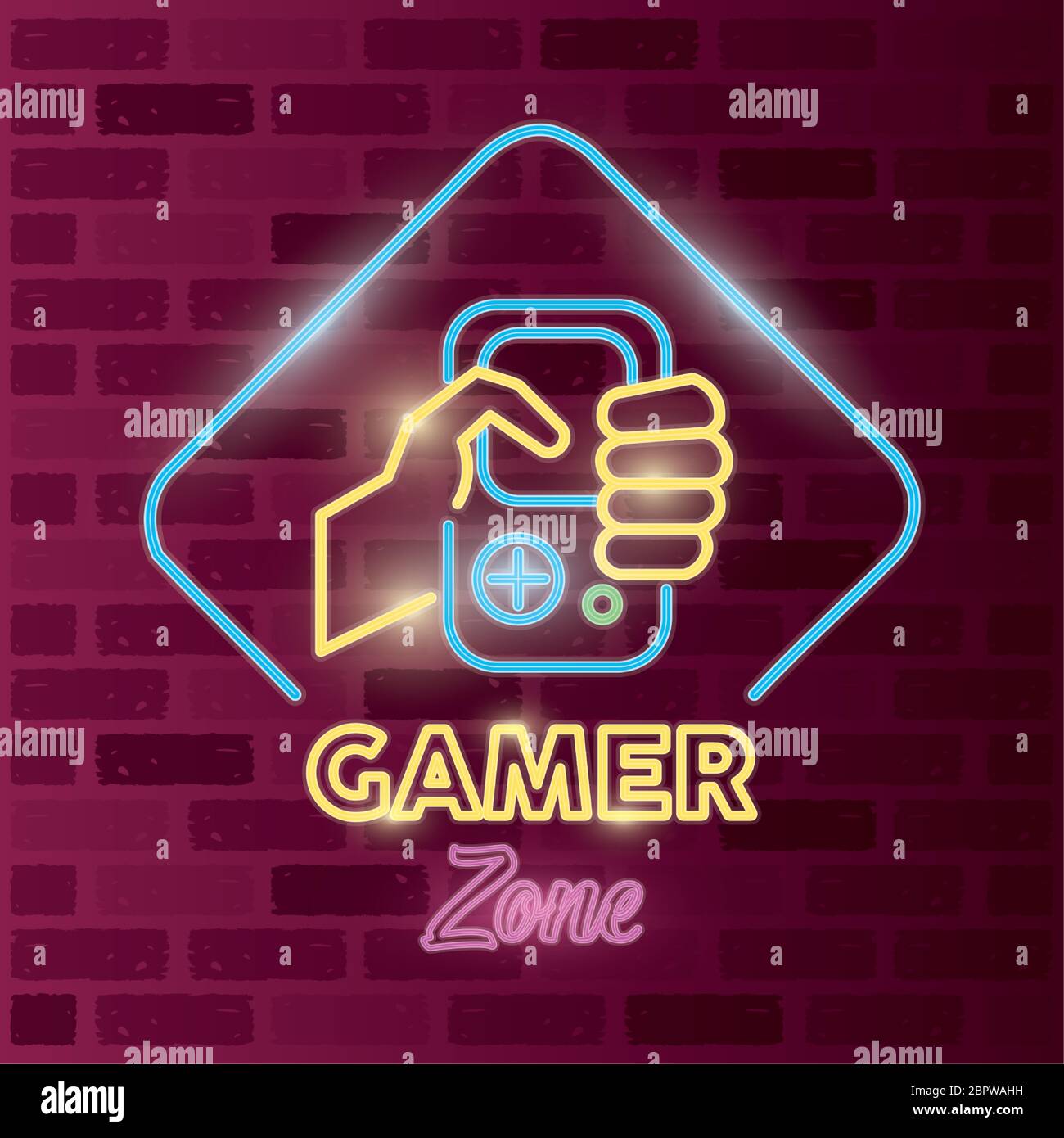 retro video game neon with portable console Stock Vector Image & Art ...
