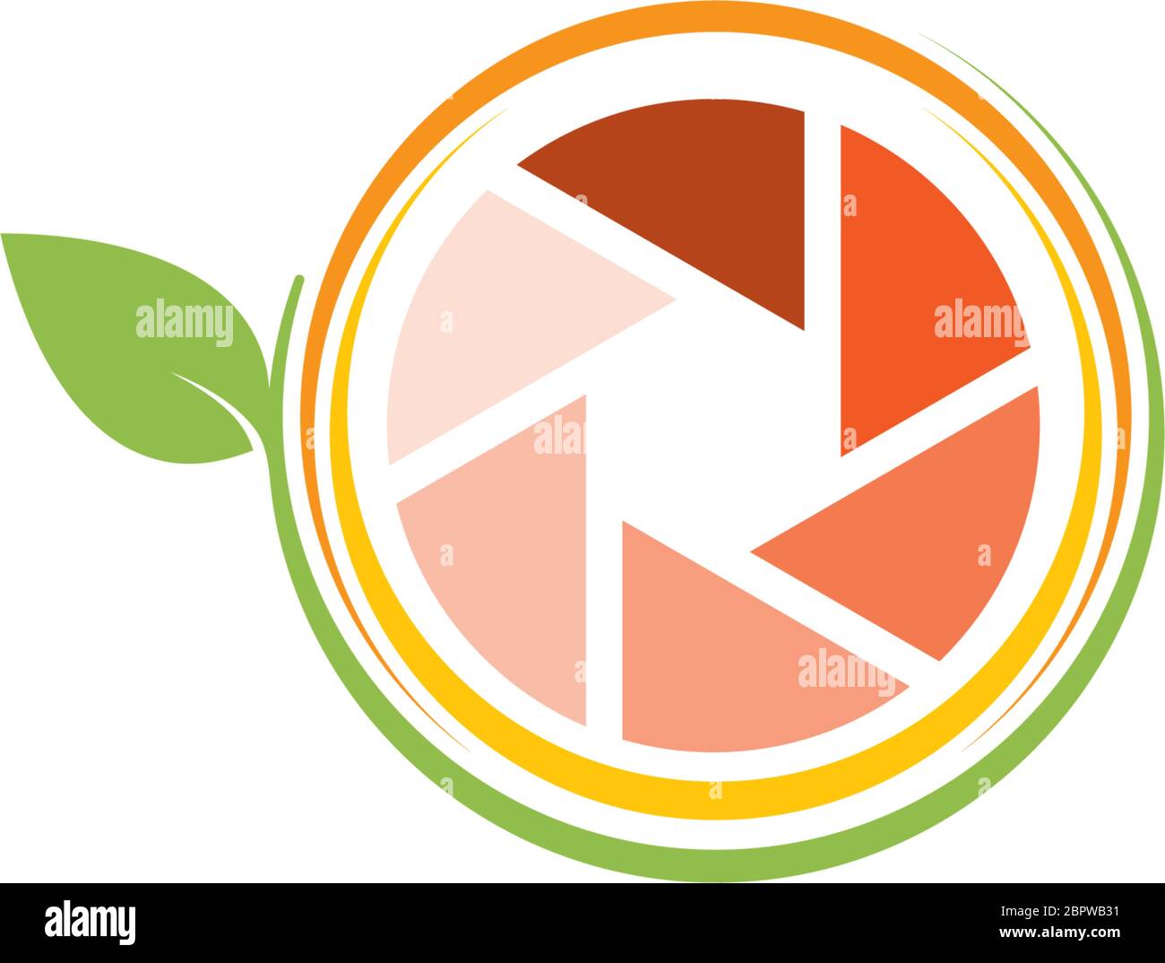 Camera shutter  logo orange illustration Stock Vector