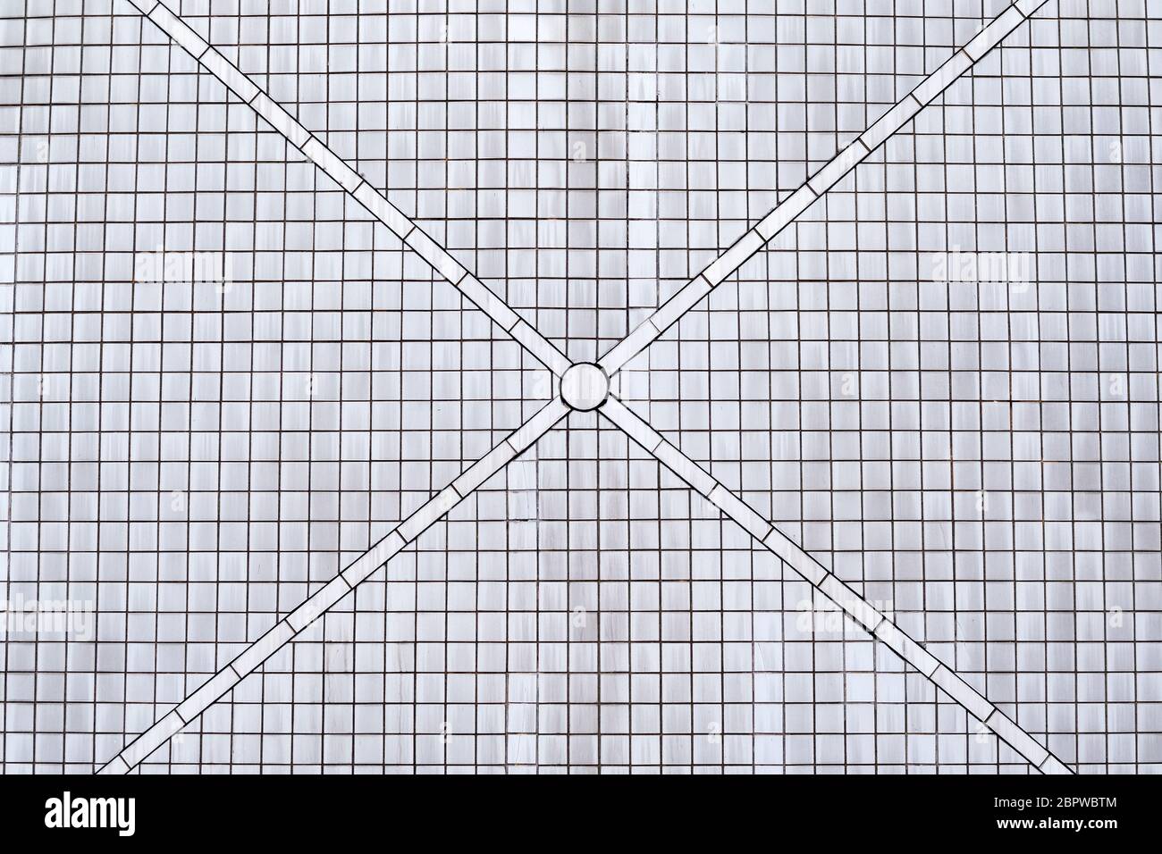 White tile wall background and texture Stock Photo