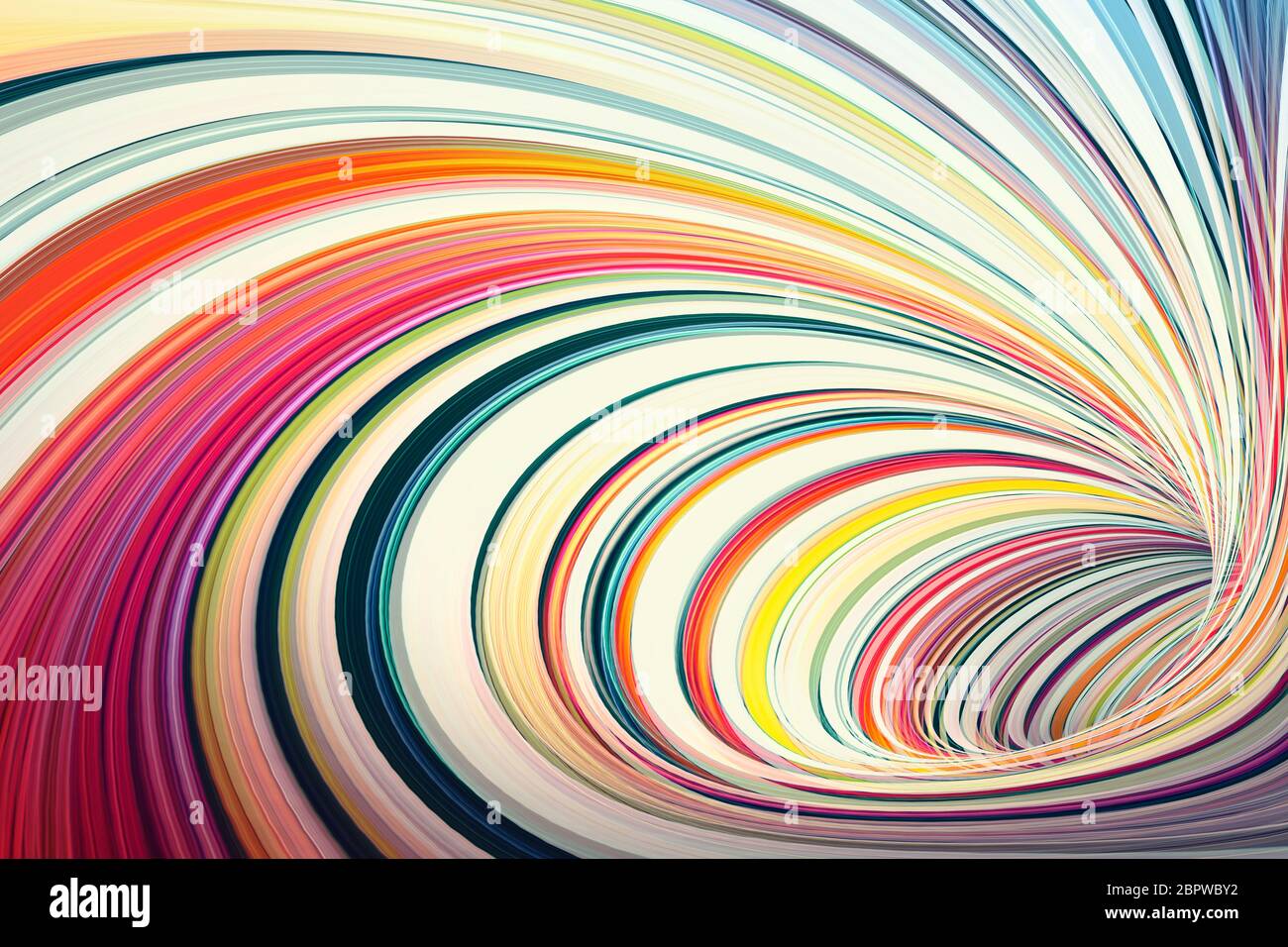 Colorful abstract cgi background texture, colorful twisted tunnel, 3d rendering illustration Stock Photo