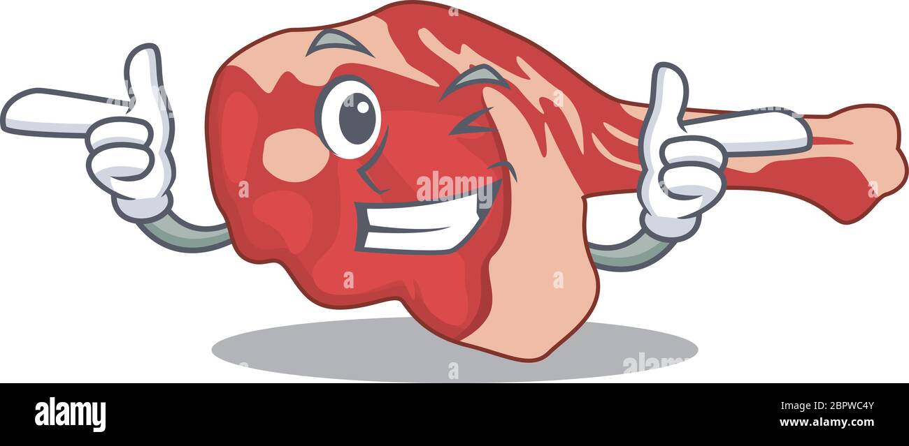 Cartoon design of leg of lamb showing funny face with wink eye Stock Vector