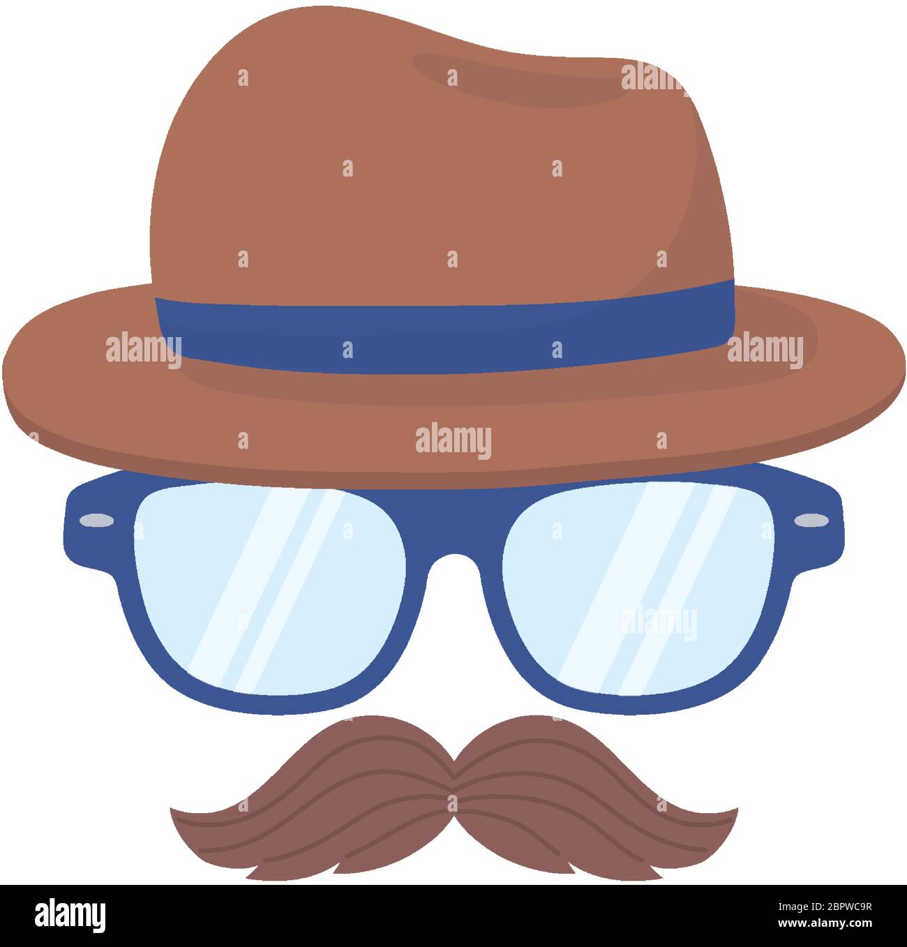 Hat glasses and mustache design, Fathers day celebration and love theme ...
