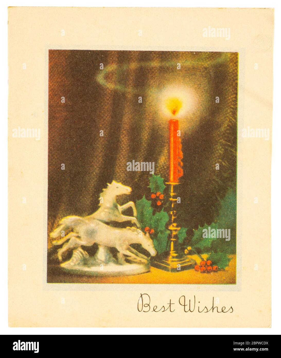 1930s Christmas Card. Stock Photo