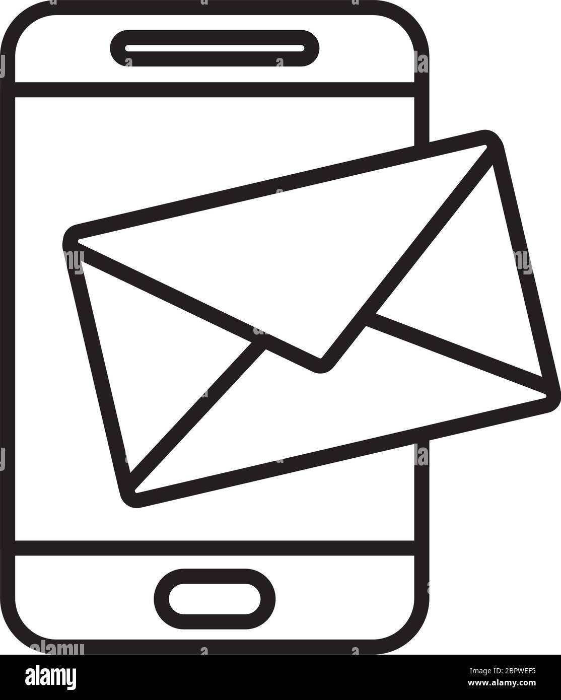 Envelope and smartphone line style icon design, Message email mail and ...
