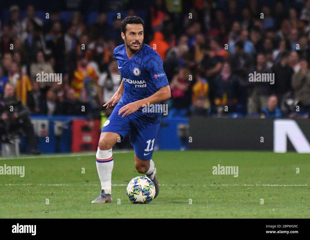 LONDON, ENGLAND - SEPTEMBER 17, 2019: Pedro Eliezer Rodriguez Ledesma of Chelsea pictured during the 2019/20 UEFA Champions League Group H game between Chelsea FC (England) and Valencia CF (Spain) at Stamford Bridge. Stock Photo