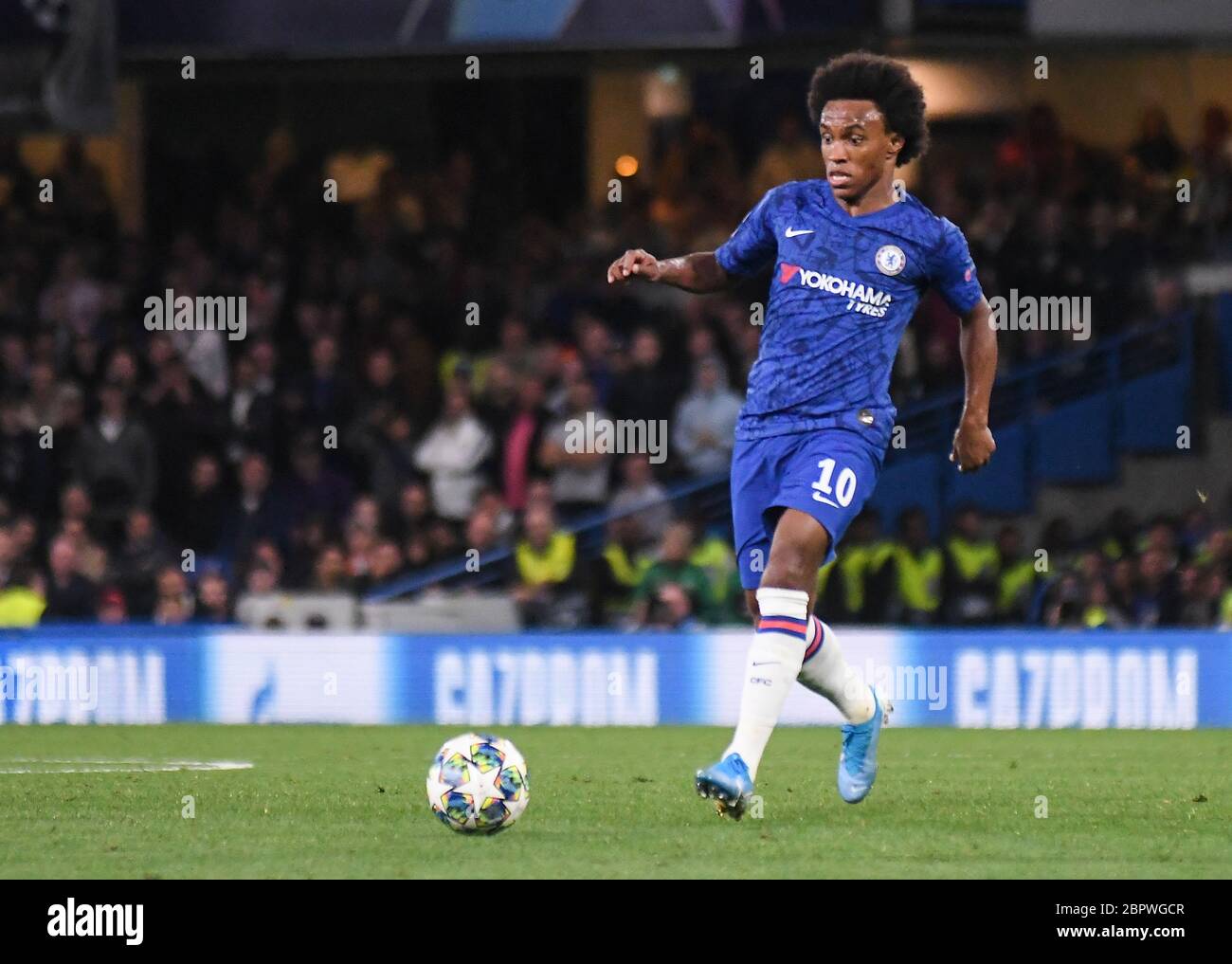 LONDON, ENGLAND - SEPTEMBER 17, 2019: Willian Borges da Silva of Chelsea pictured during the 2019/20 UEFA Champions League Group H game between Chelsea FC (England) and Valencia CF (Spain) at Stamford Bridge. Stock Photo