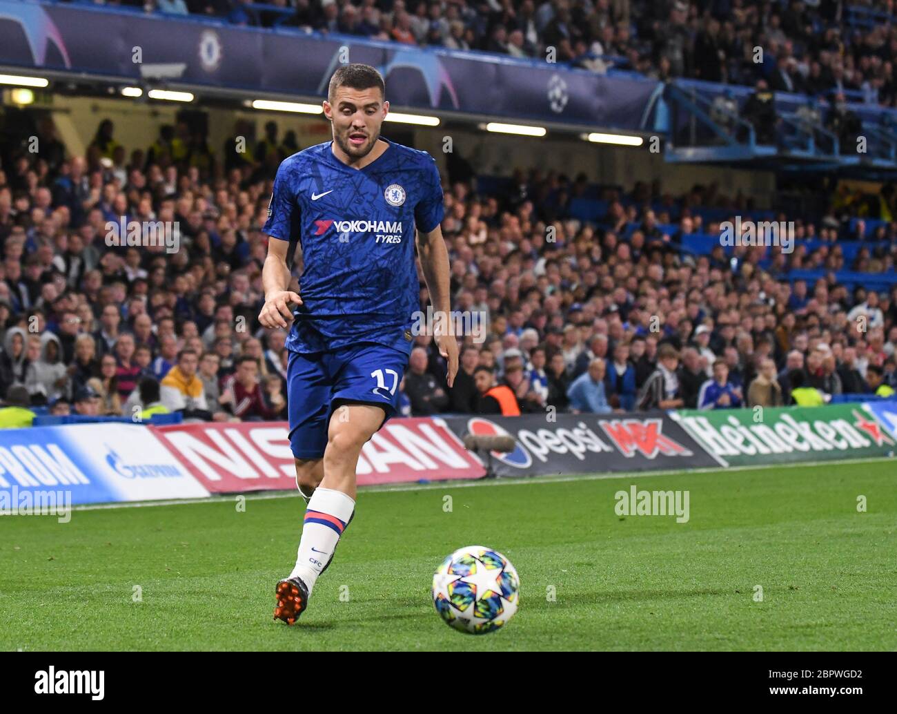 LONDON, ENGLAND - SEPTEMBER 17, 2019: Mateo Kovacic of Chelsea pictured during the 2019/20 UEFA Champions League Group H game between Chelsea FC (England) and Valencia CF (Spain) at Stamford Bridge. Stock Photo