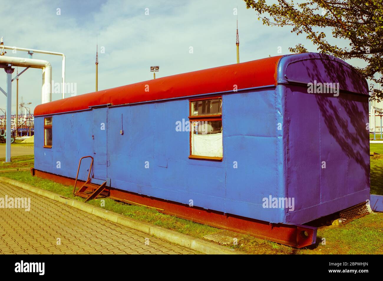 Home modify from steel container Stock Photo