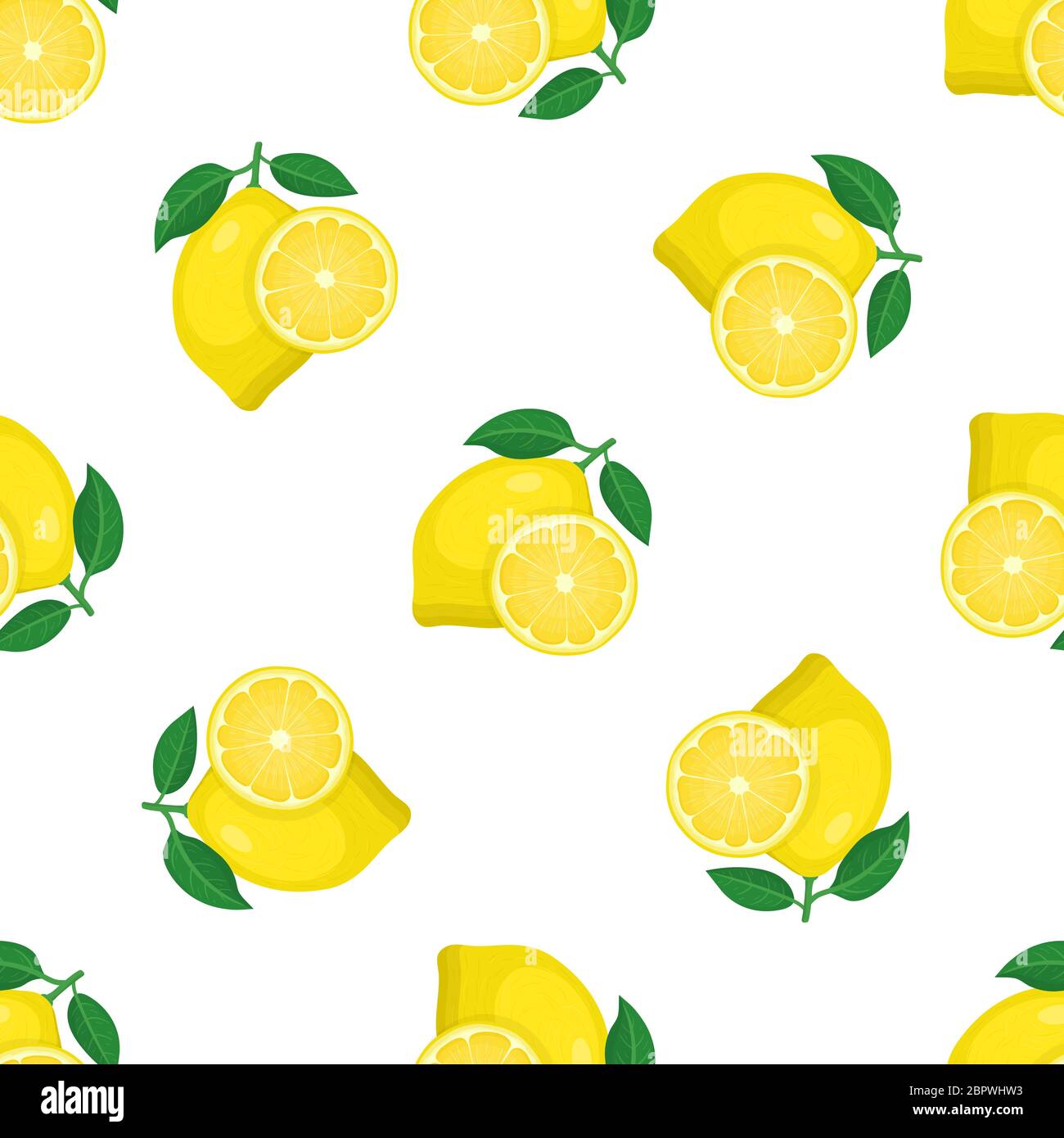 Seamless pattern with fresh bright exotic whole and half lemon fruit on ...