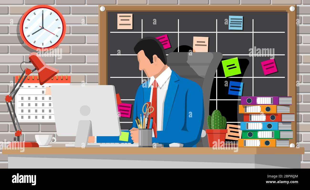 Monitor computer businessman vector Stock Vector Images - Alamy