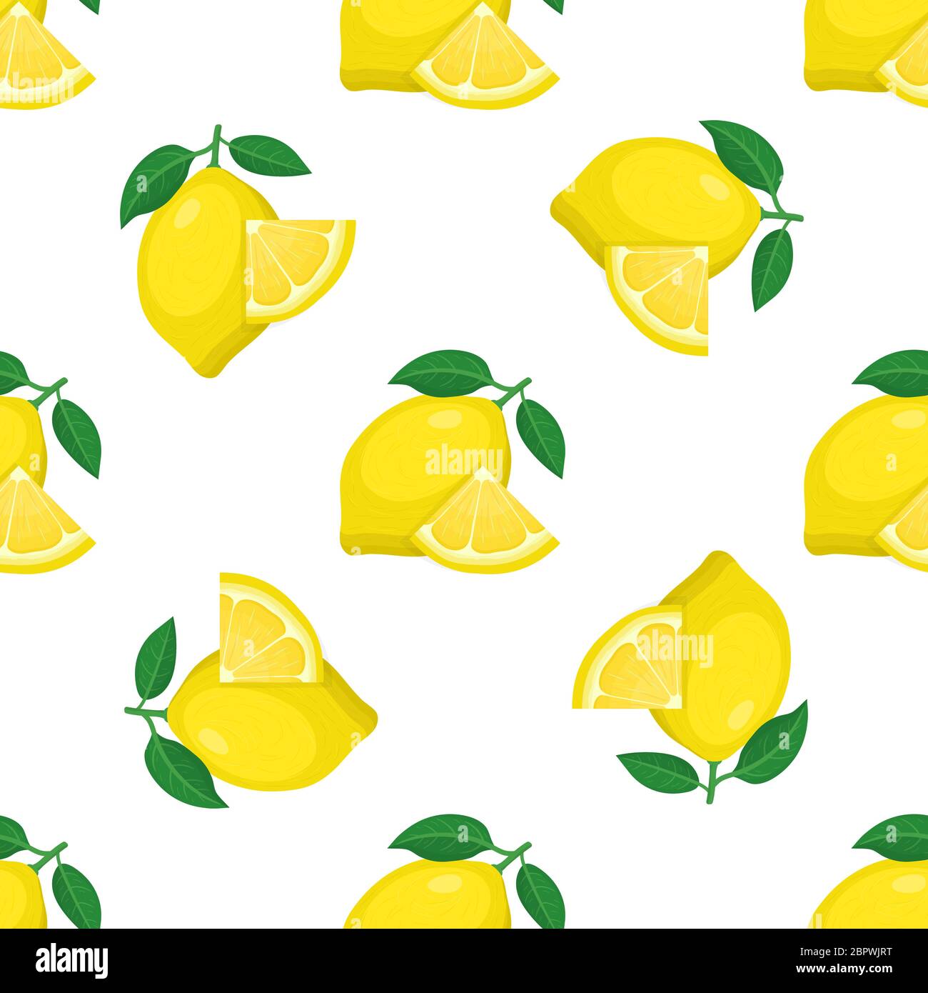 Seamless pattern with fresh bright exotic whole and cut slice lemon ...