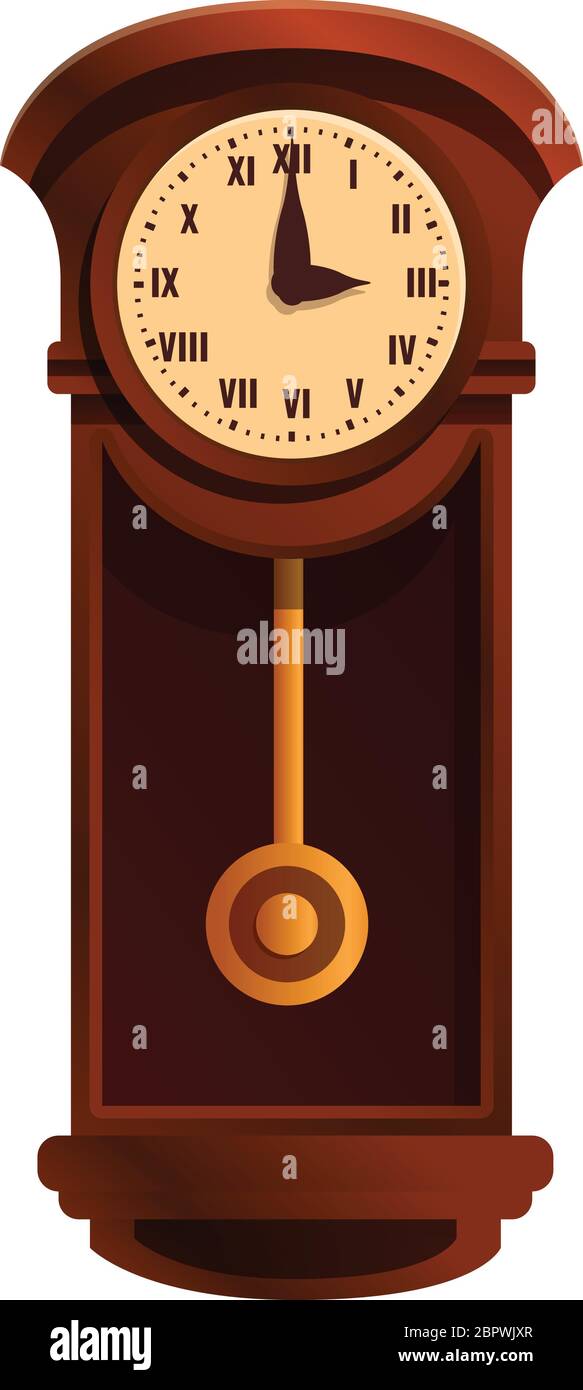 pendulum clock icon. Cartoon of pendulum clock vector