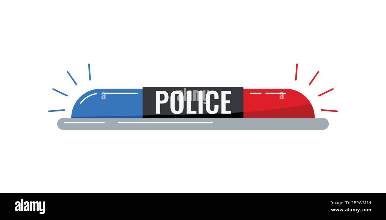 Police Siren Icon. Flat Illustration Of Police Siren Vector Icon