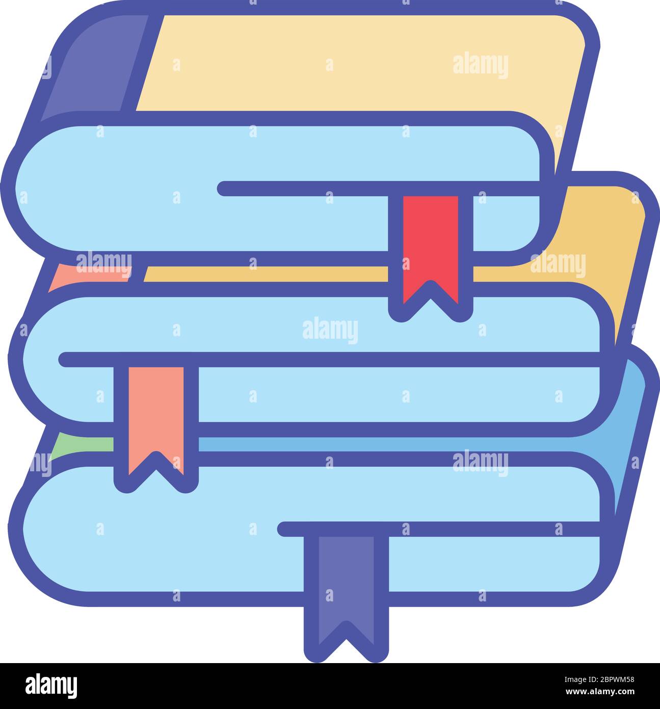 books line and fill style icon design, Education literature and read ...