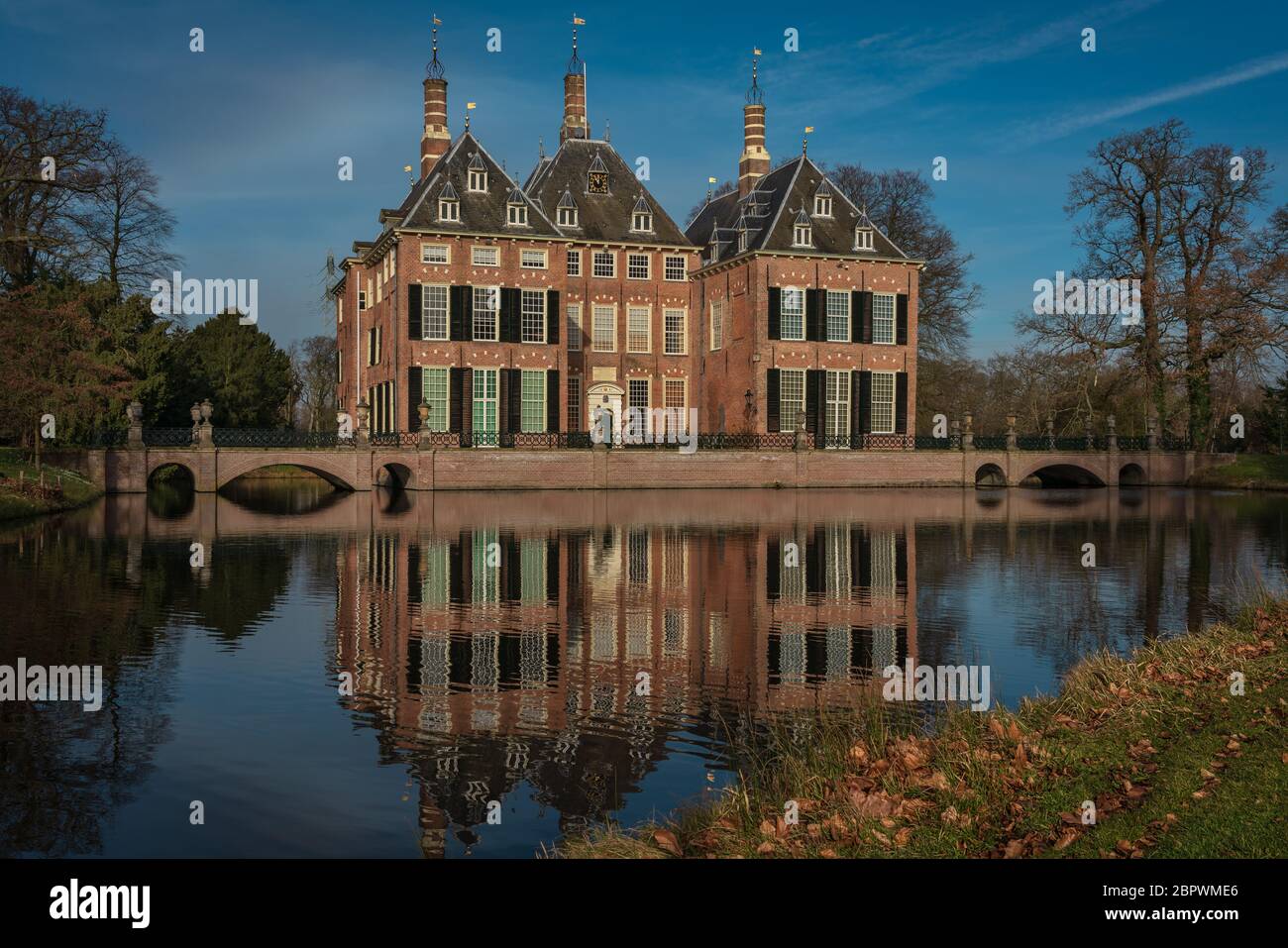 Duivenvoorde castle, Voorschoten, The Hague, Netherlands - February 20, 2019 : Duivenvoorde castle on a sunny afternoon in February Stock Photo
