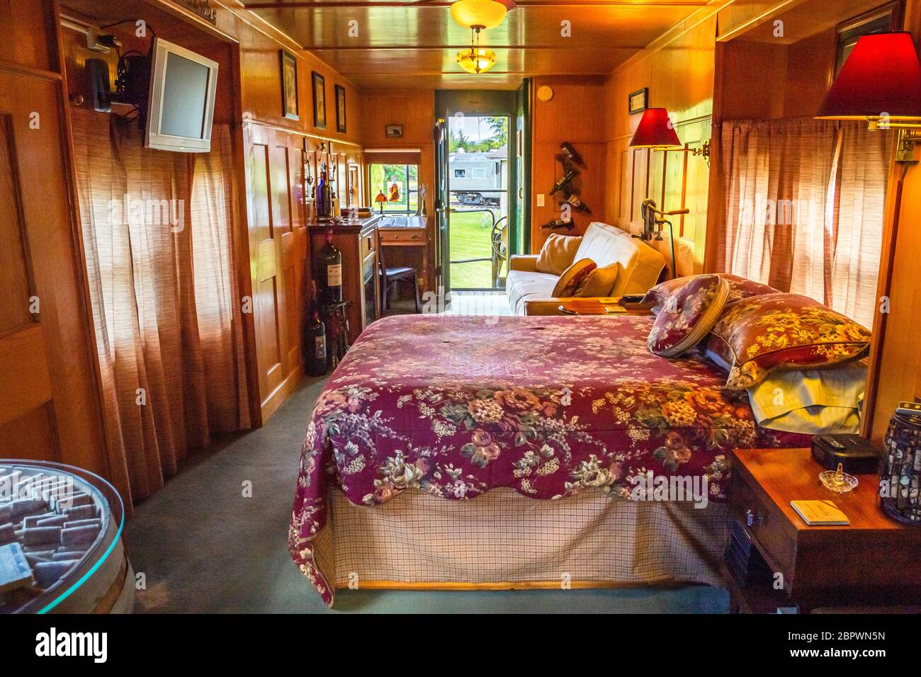 Red Caboose Getaway is a railroad themed bed and breakfast in Sequim, WA Stock Photo Alamy
