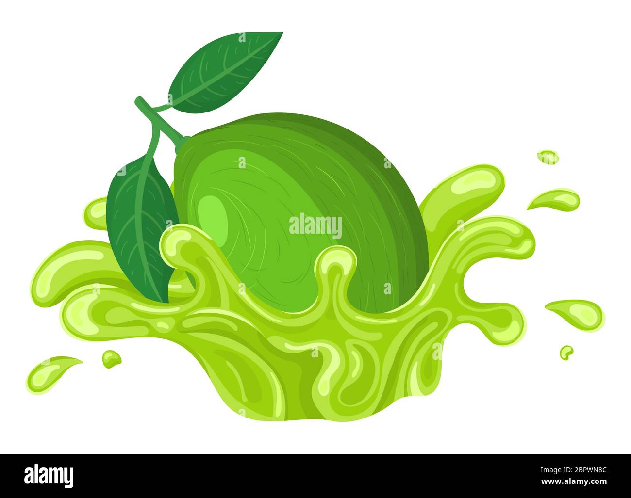 Fresh bright lime juice splash burst isolated on white background