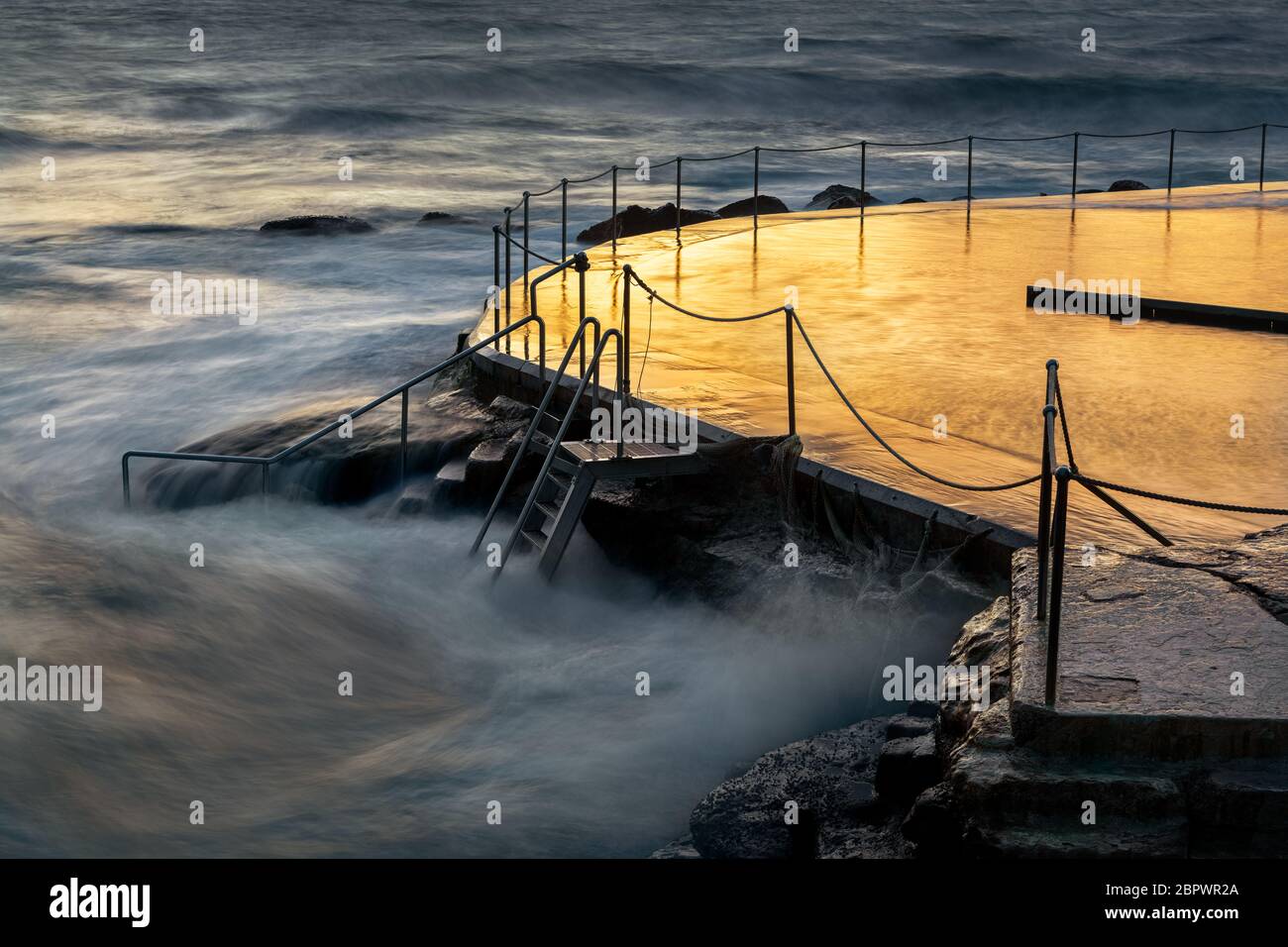 Famous Bronte Rock Pool in Sydney. Stock Photo