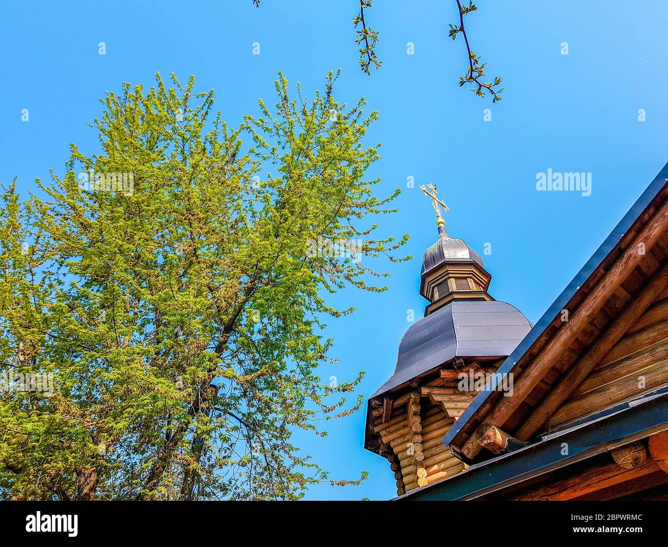 Old wooden orthodox church in the spring hi-res stock photography and ...