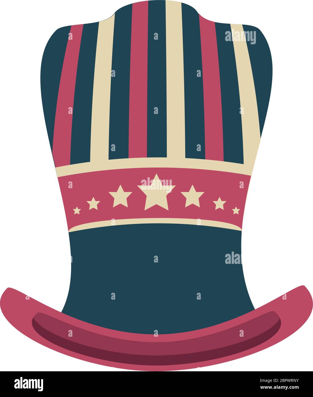 hat in american flag colors on white background vector illustration