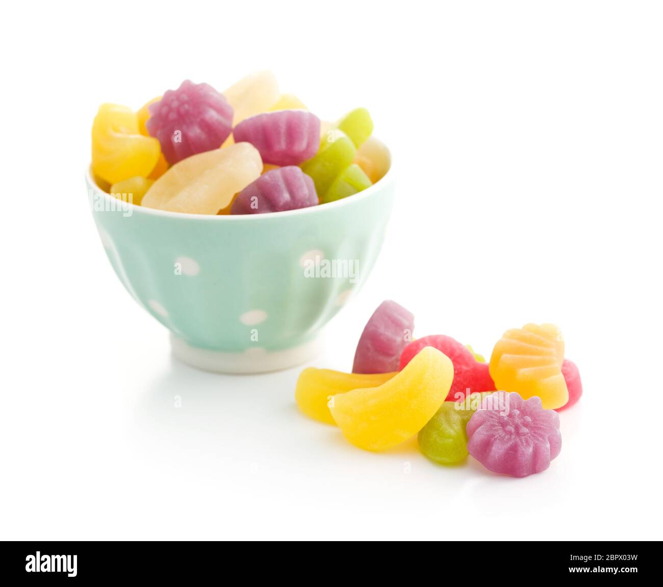 Fruit jelly candies isolated on white background Stock Photo - Alamy