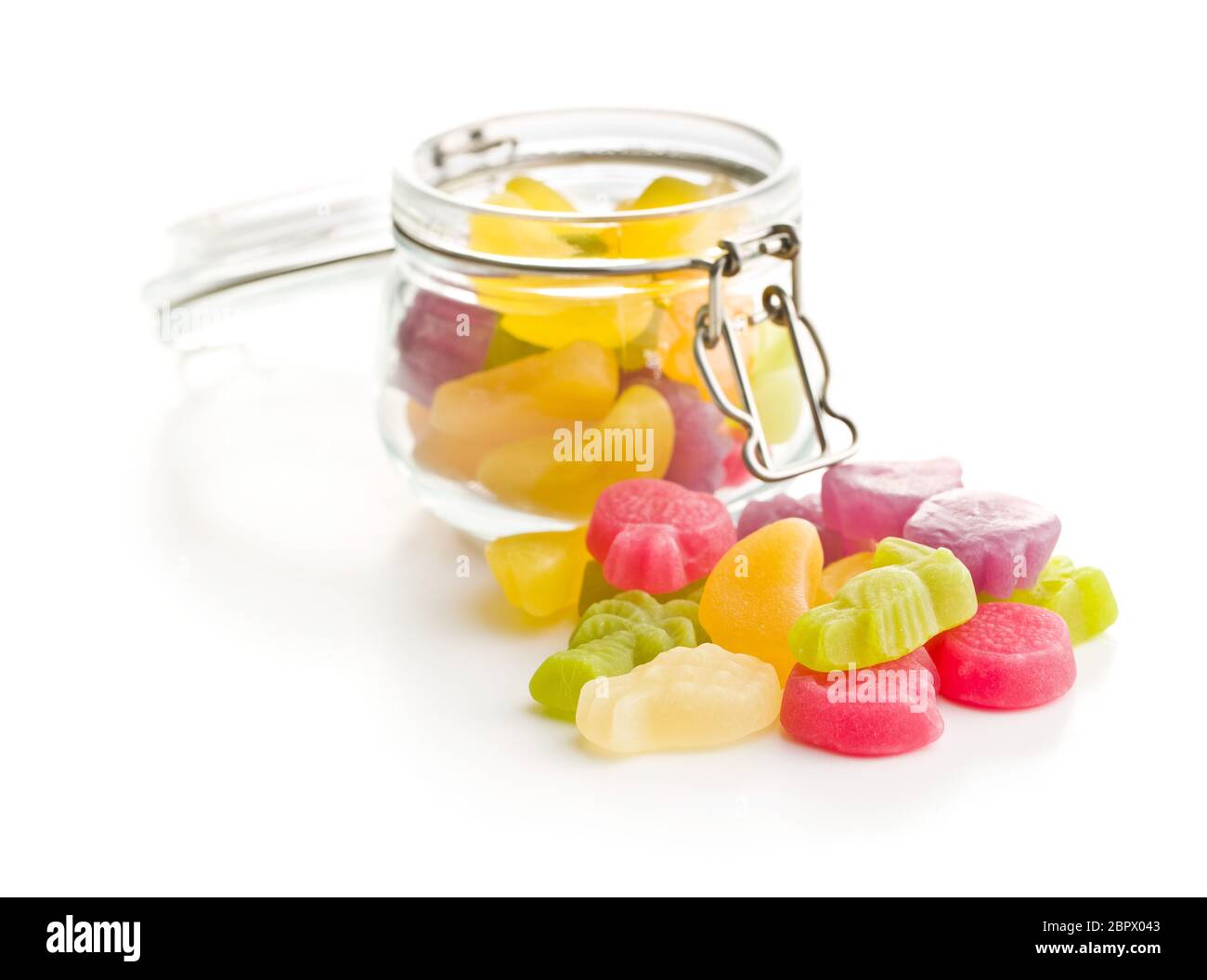 Fruit jelly candies isolated on white background Stock Photo - Alamy