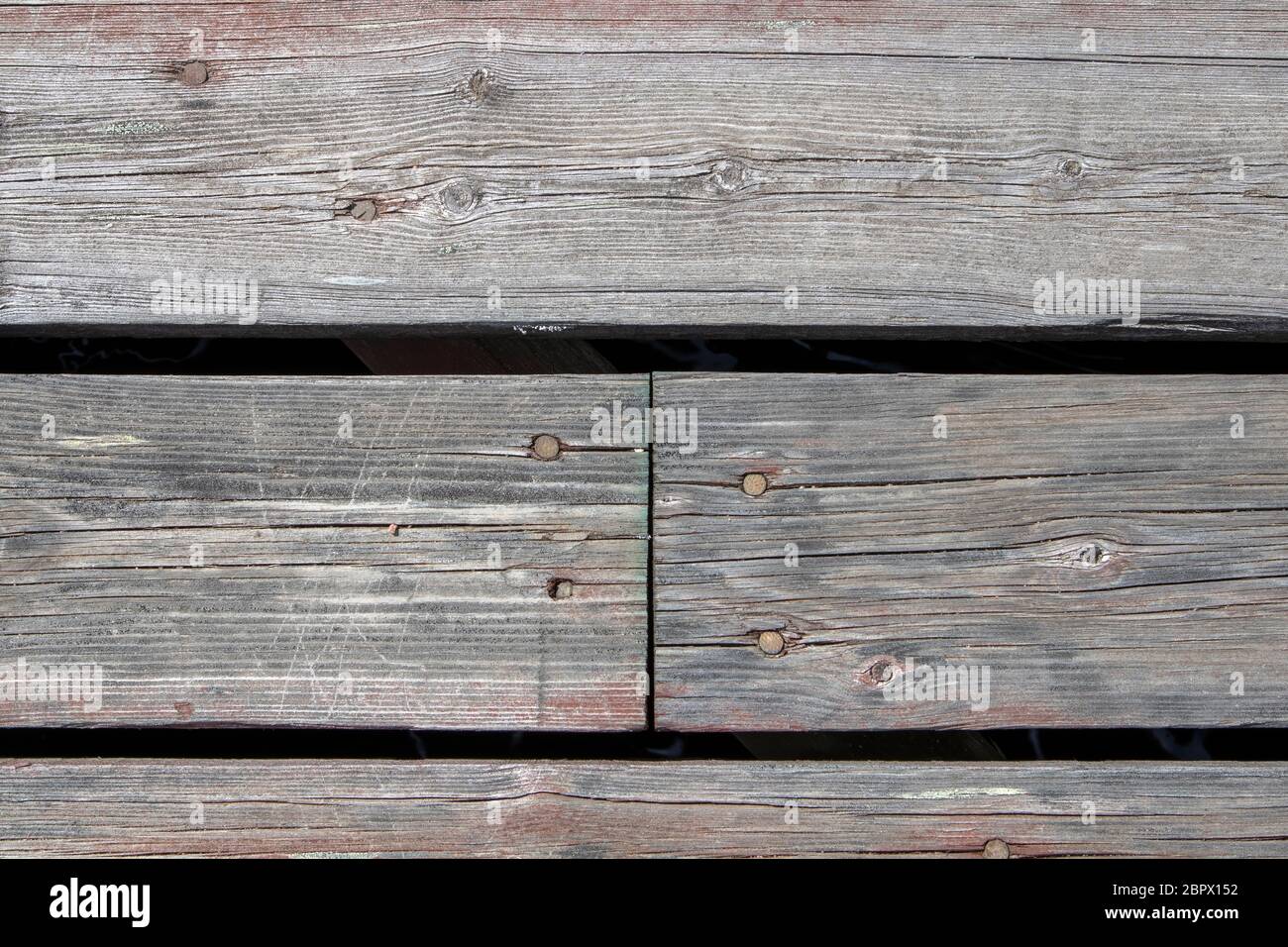 old wood background with horizontal planks Stock Photo