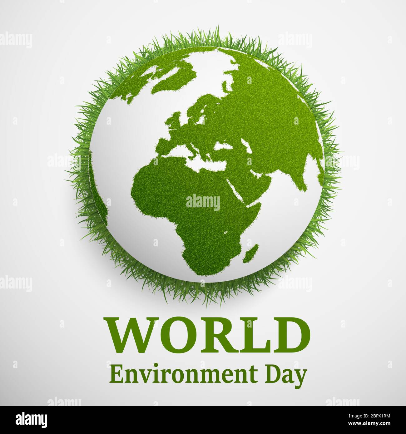 World Environment Day concept. Green Earth. Vector illustration of