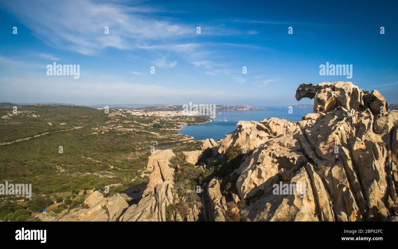 Capo D'orso Palau Sardinia Italy. View of the Bear rock. East of the port of Palau. Costa Smeralda Sardinia Italy Stock Photo