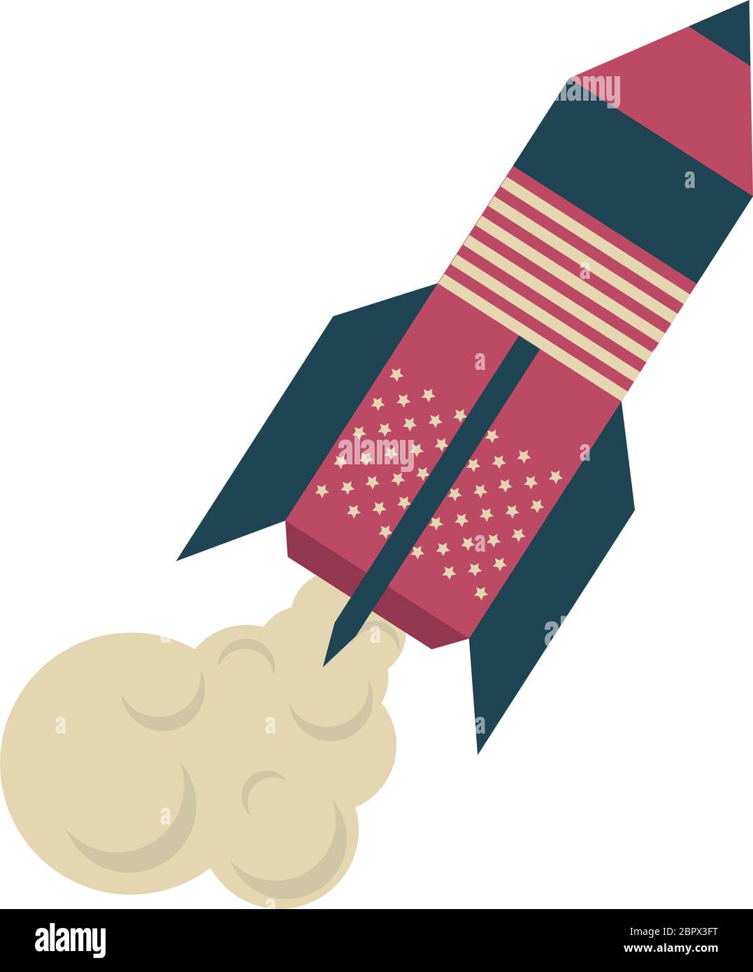 rocket launch on white background vector illustration design Stock ...