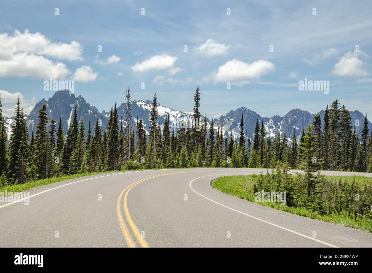 Mount Rainer Driving Driving through Mount Rainier National Park, Washington Stock Photo - Alamy