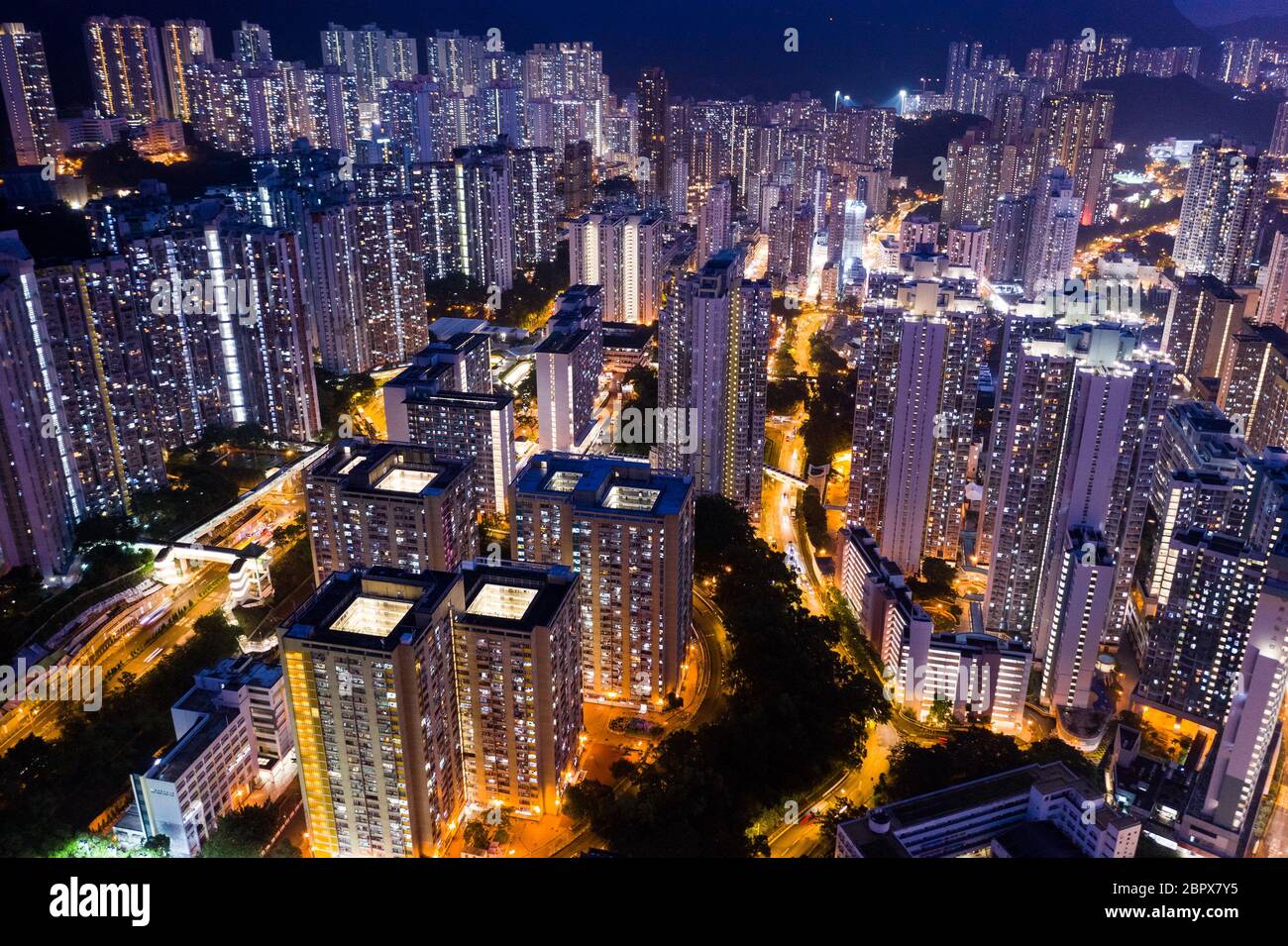 Aerial view of Hong Kong downtown Stock Photo - Alamy