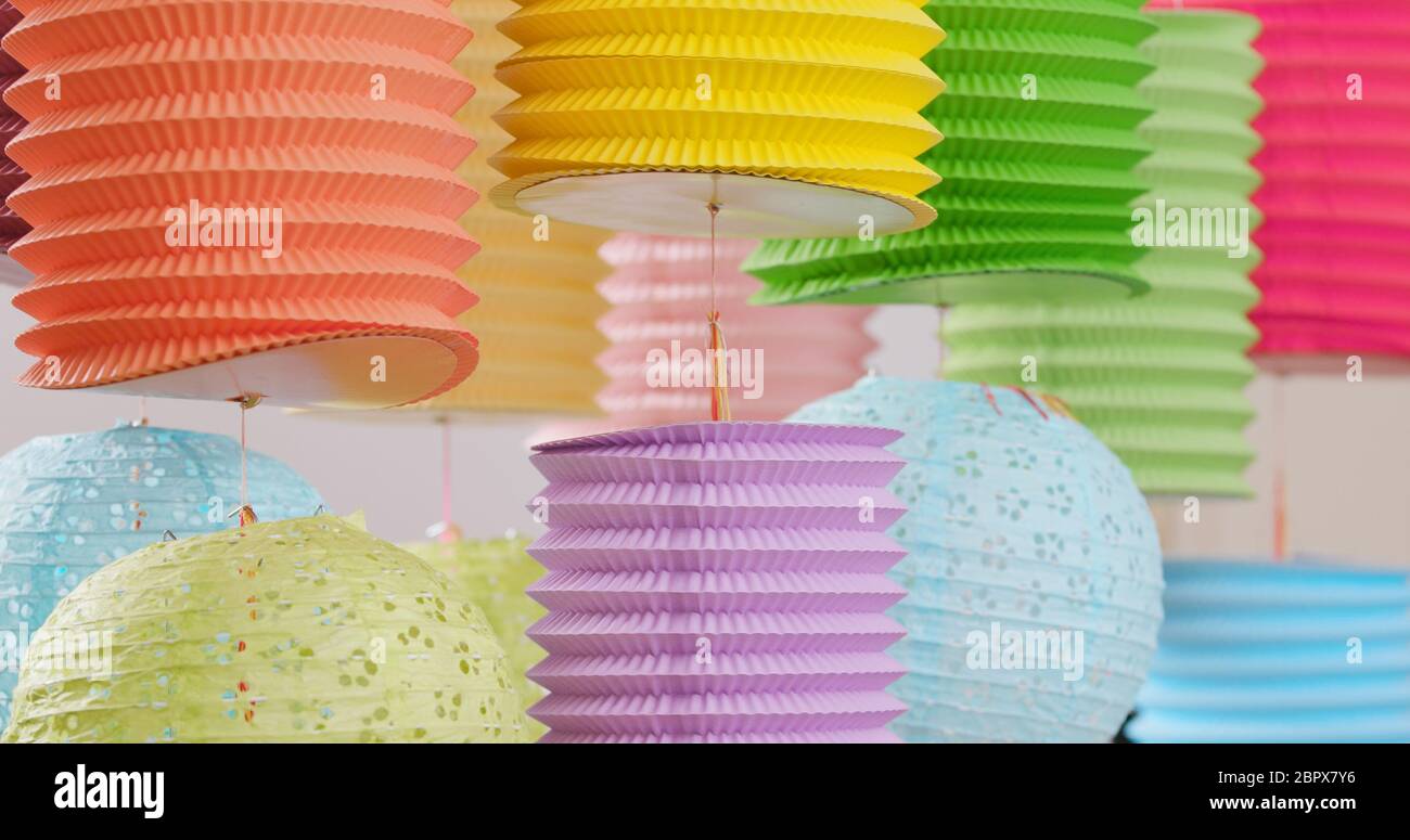 Colorful Mid autumn festival traditional Chinese lantern Stock Photo ...
