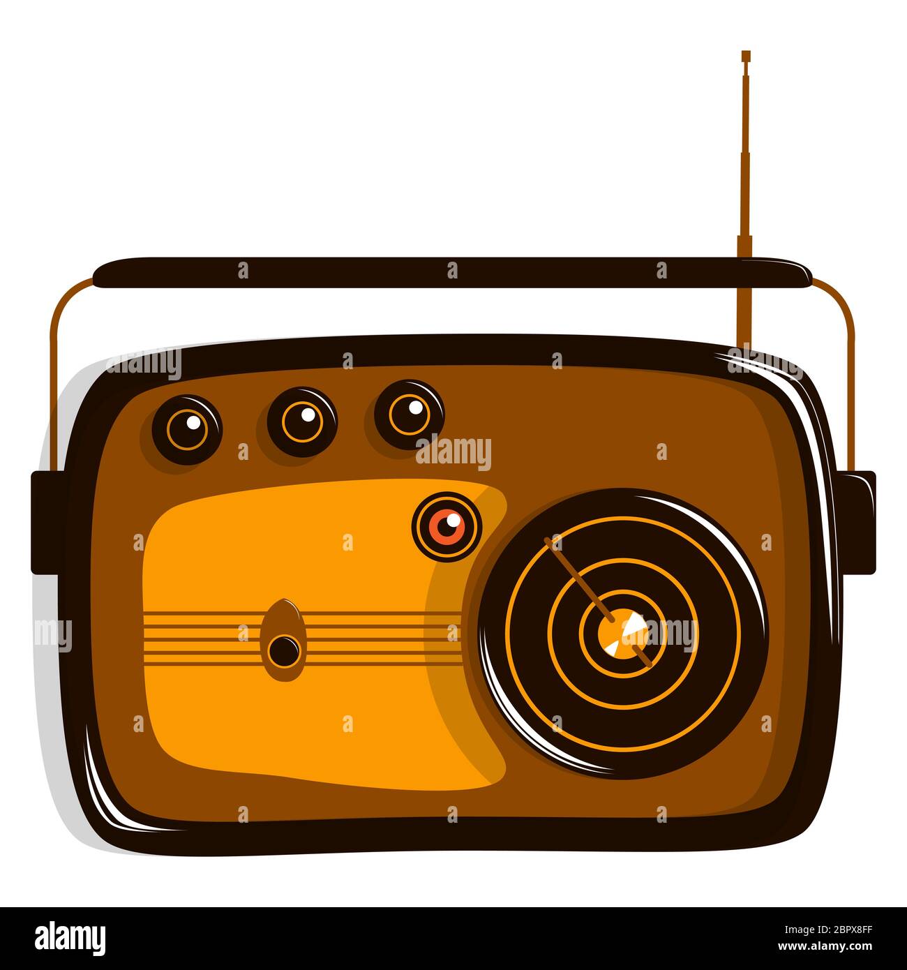 Radio model retro. Flat vector illustration. Isolated on white Stock