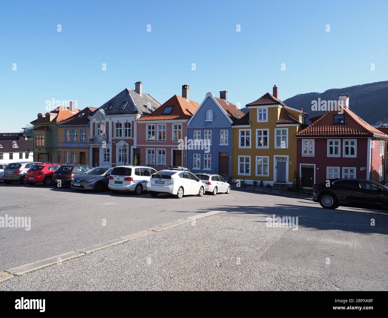 Cute Colorful Houses In City Center Of Bergen Town In Norway Stock Photo Alamy