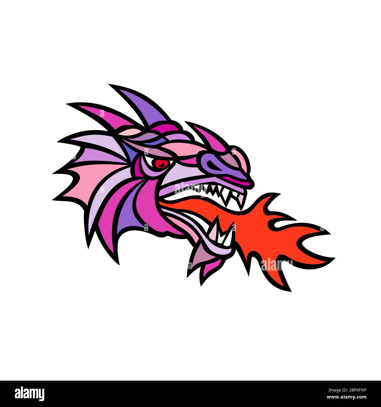 Cartoon dragon breathing fire Cut Out Stock Images & Pictures - Alamy