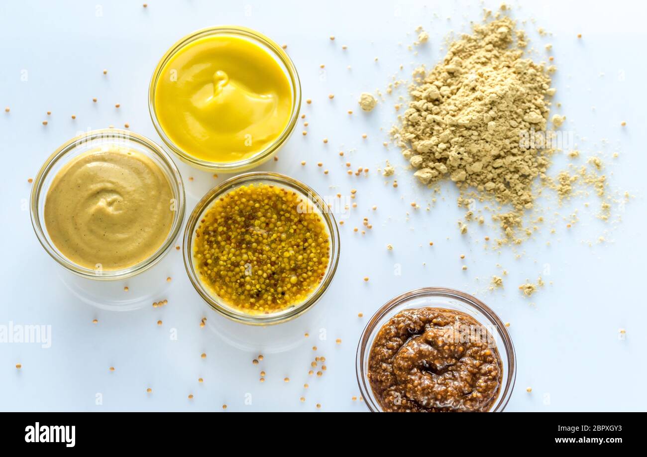Different kinds of mustard Stock Photo Alamy