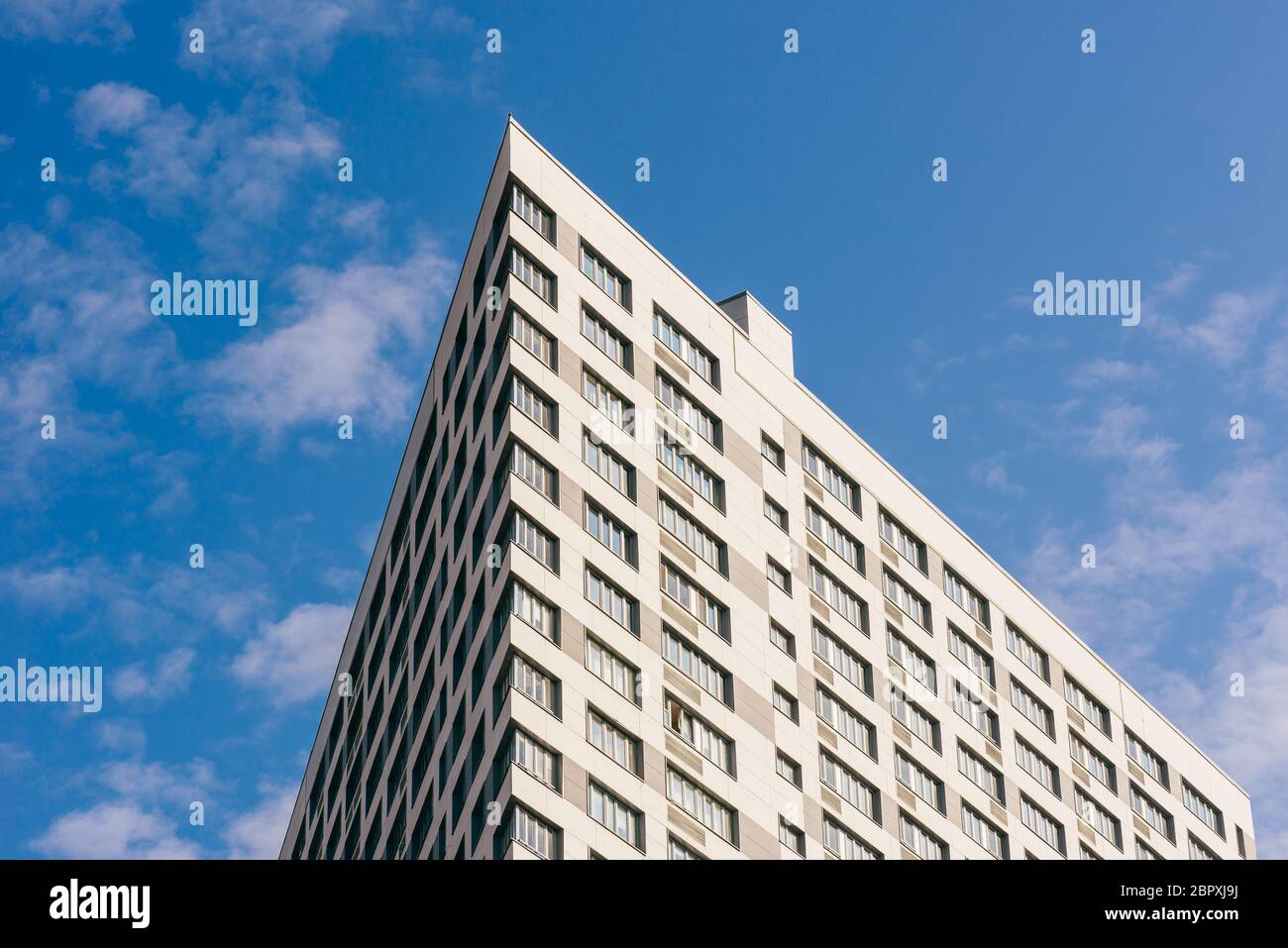 Angle of the Skyscraper on the Cloudy Sky Background Stock Photo - Alamy