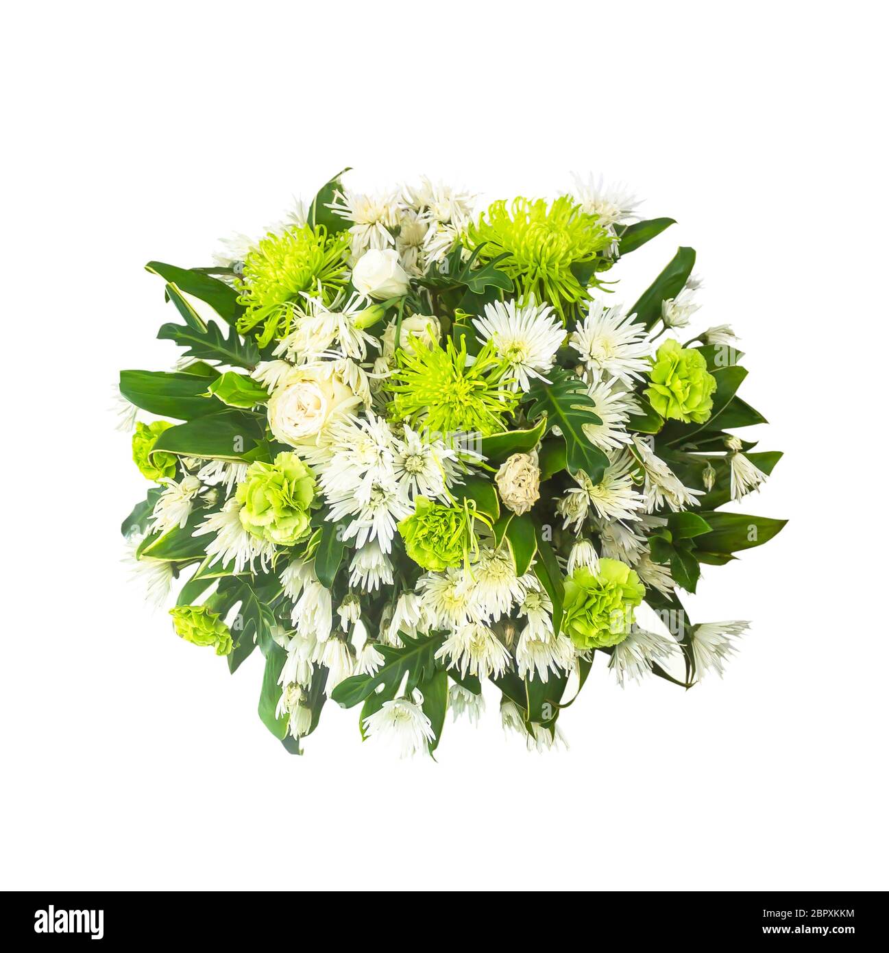 Beautiful bouquet flowers isolated on white background Stock Photo