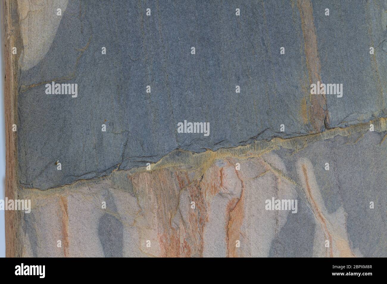 close up pattern of decorative stone wall surface Stock Photo
