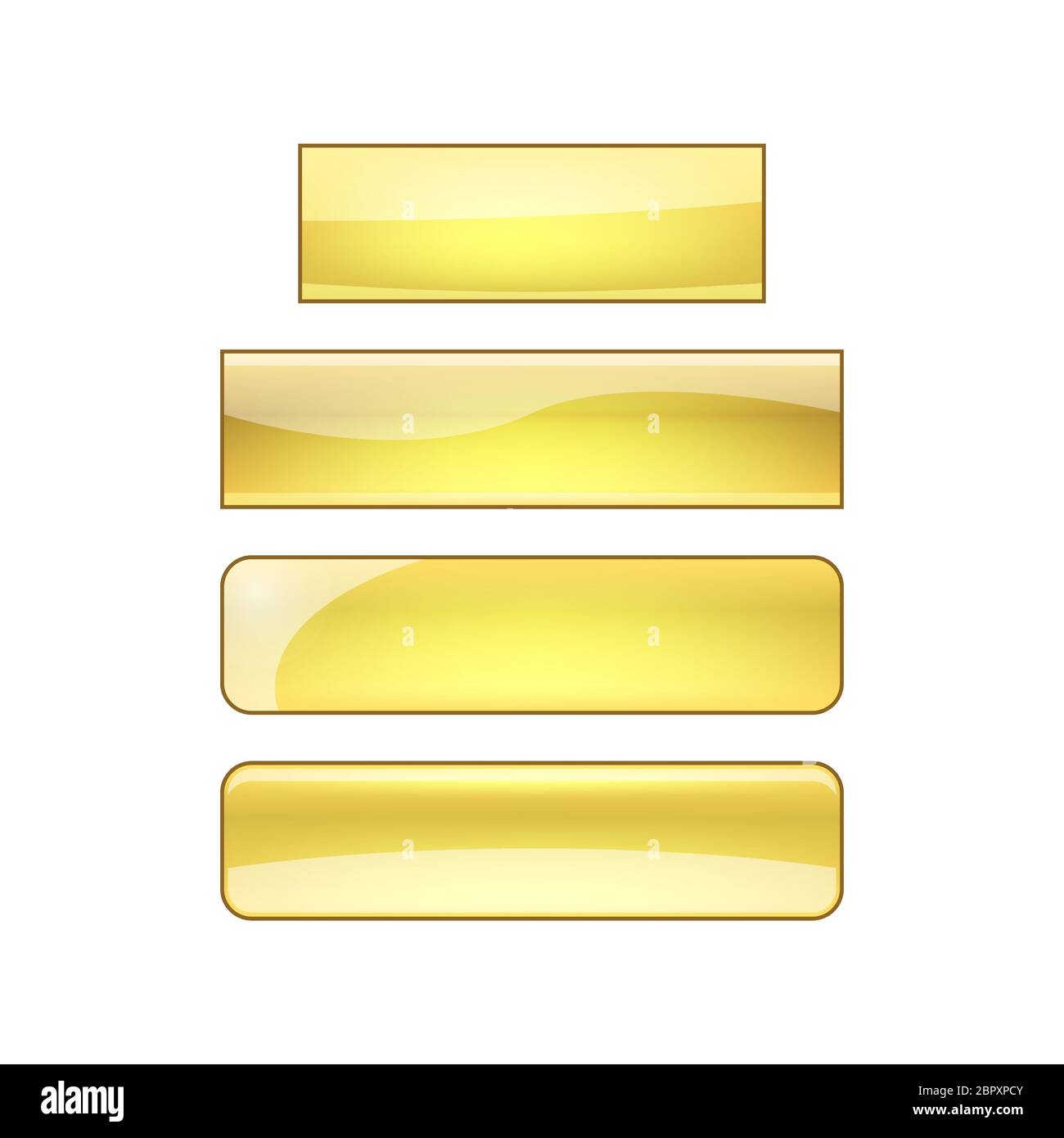 bright glossy web buttons set - golden Stock Photo - Alamy