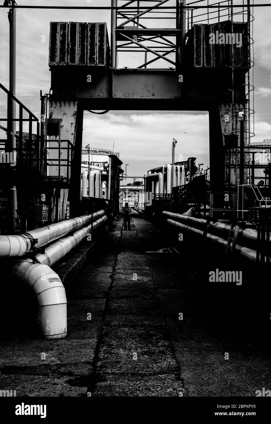 Industrial zone,The equipment of oil refining, Industrial area Stock