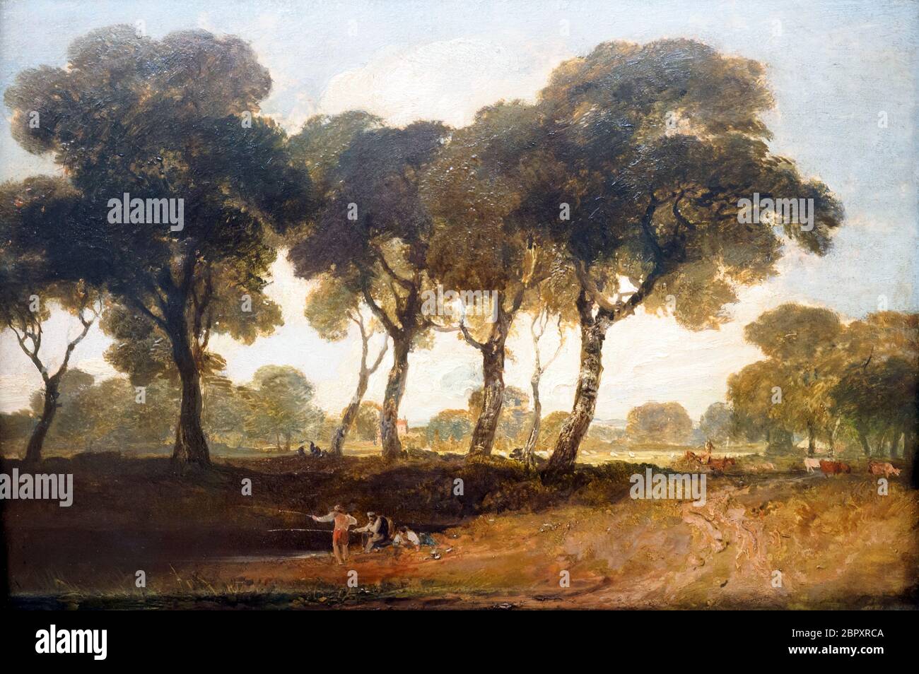 JMW Turner 1775-1851 View on Clapham Common c. 1800-5  Oil paint on wood Stock Photo