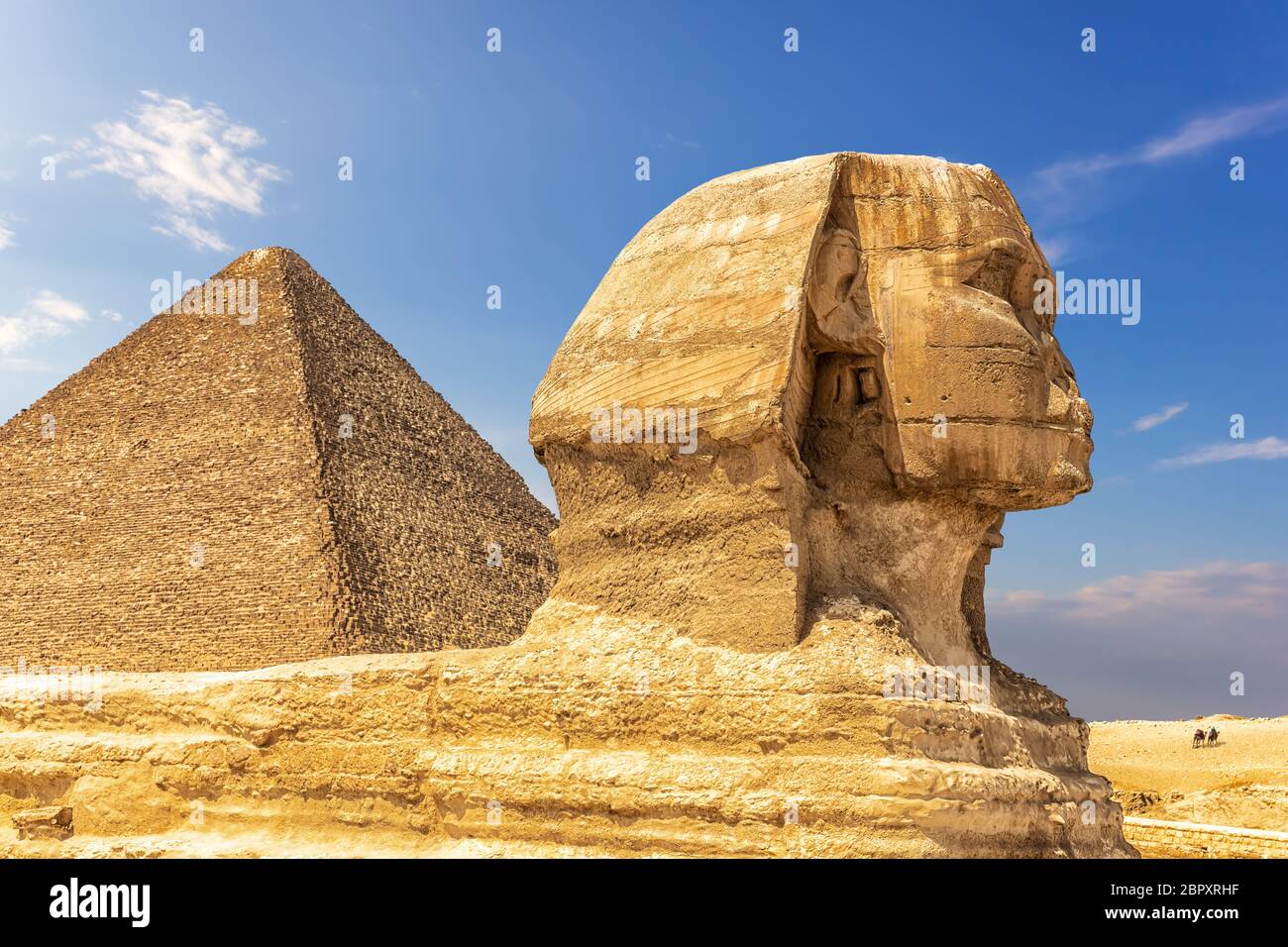 The Great Sphinx and the Pyramid of Cheops, Giza, Egypt Stock Photo - Alamy