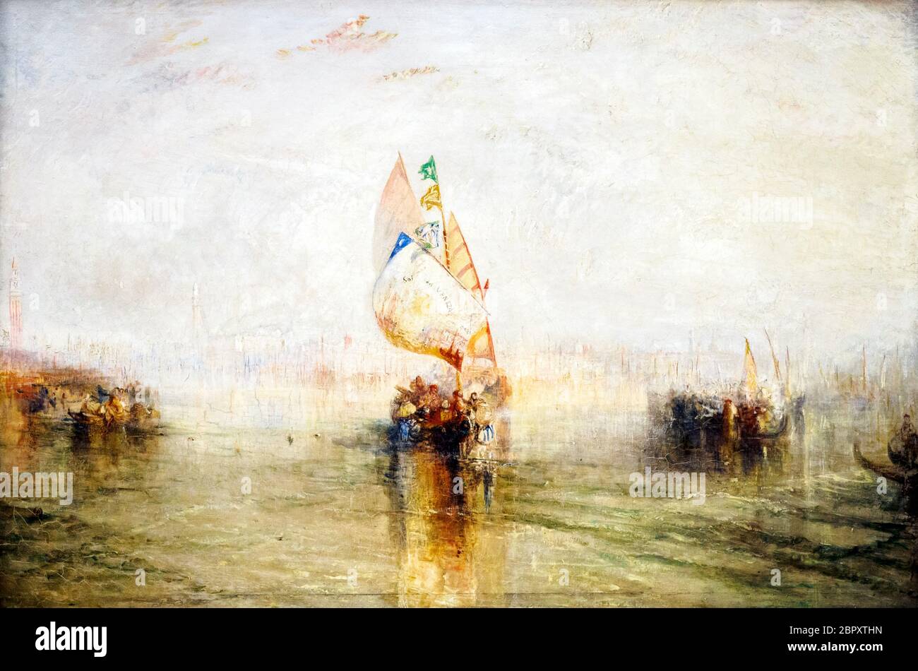 JMW Turner 1775-1851 The Sun on Venice going to sea, exhibited 1843 Oil paint on Canvas Stock Photo