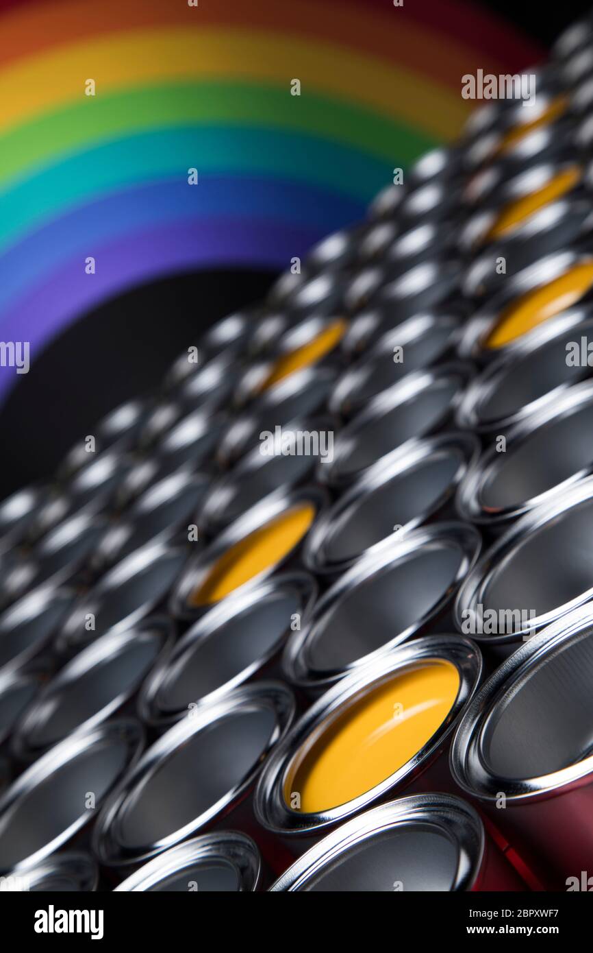 Open cans paint color samples hi-res stock photography and images - Alamy