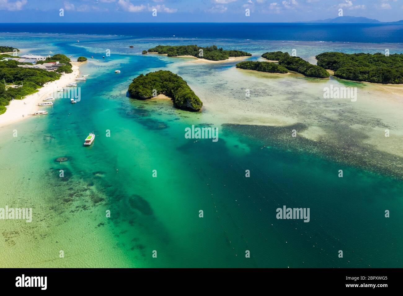 Aerial veiw of Kabira Bay in ishigaki island Stock Photo