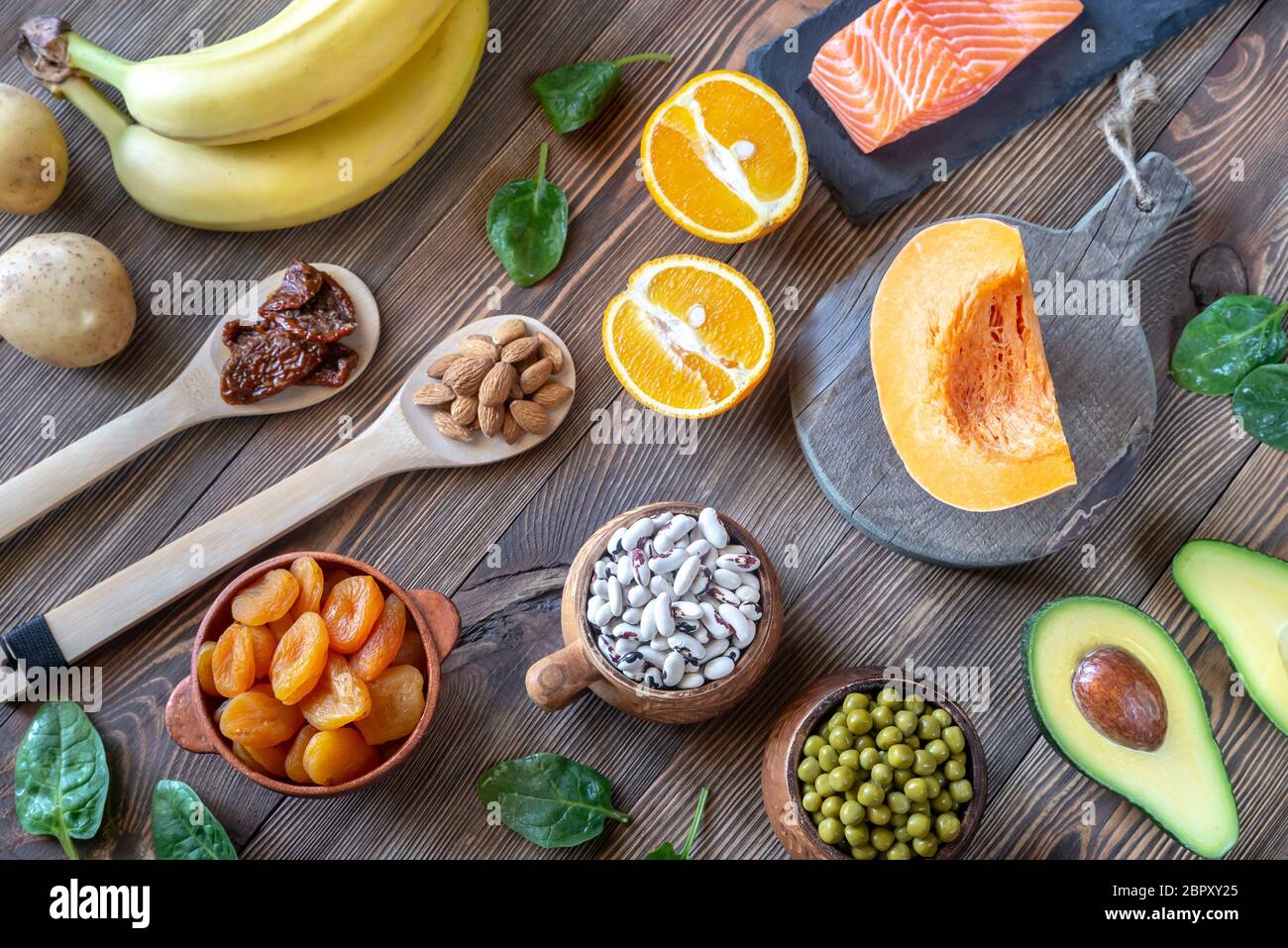 Healthy Foods That Are High in Potassium Stock Photo