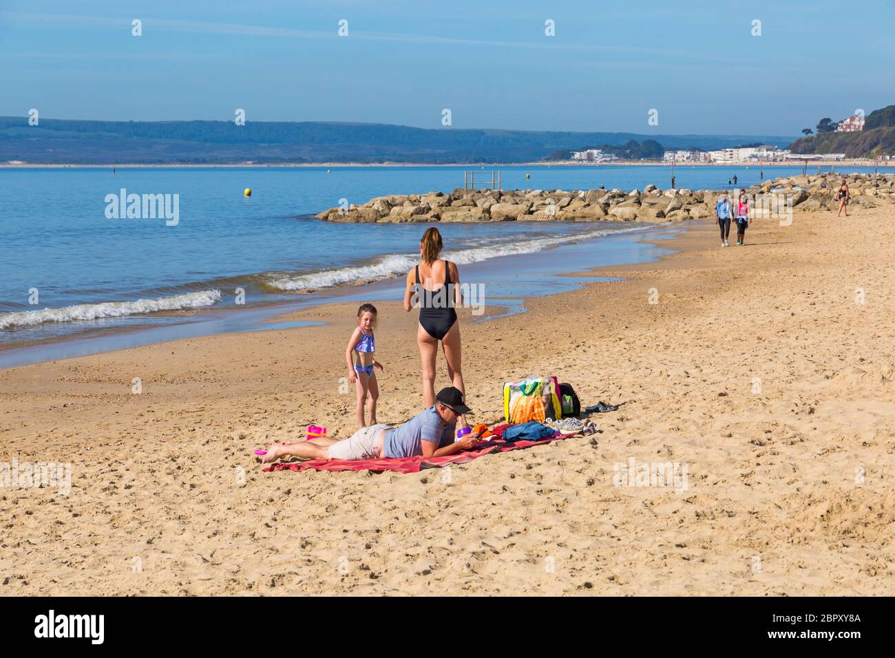 Poole, Dorset UK. 20th May 2020. UK weather hot and sunny as temperatures rise at Poole beaches