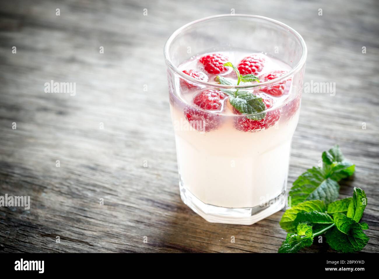 Sparkling Raspberry Limoncello Cocktail Stock Photo Alamy